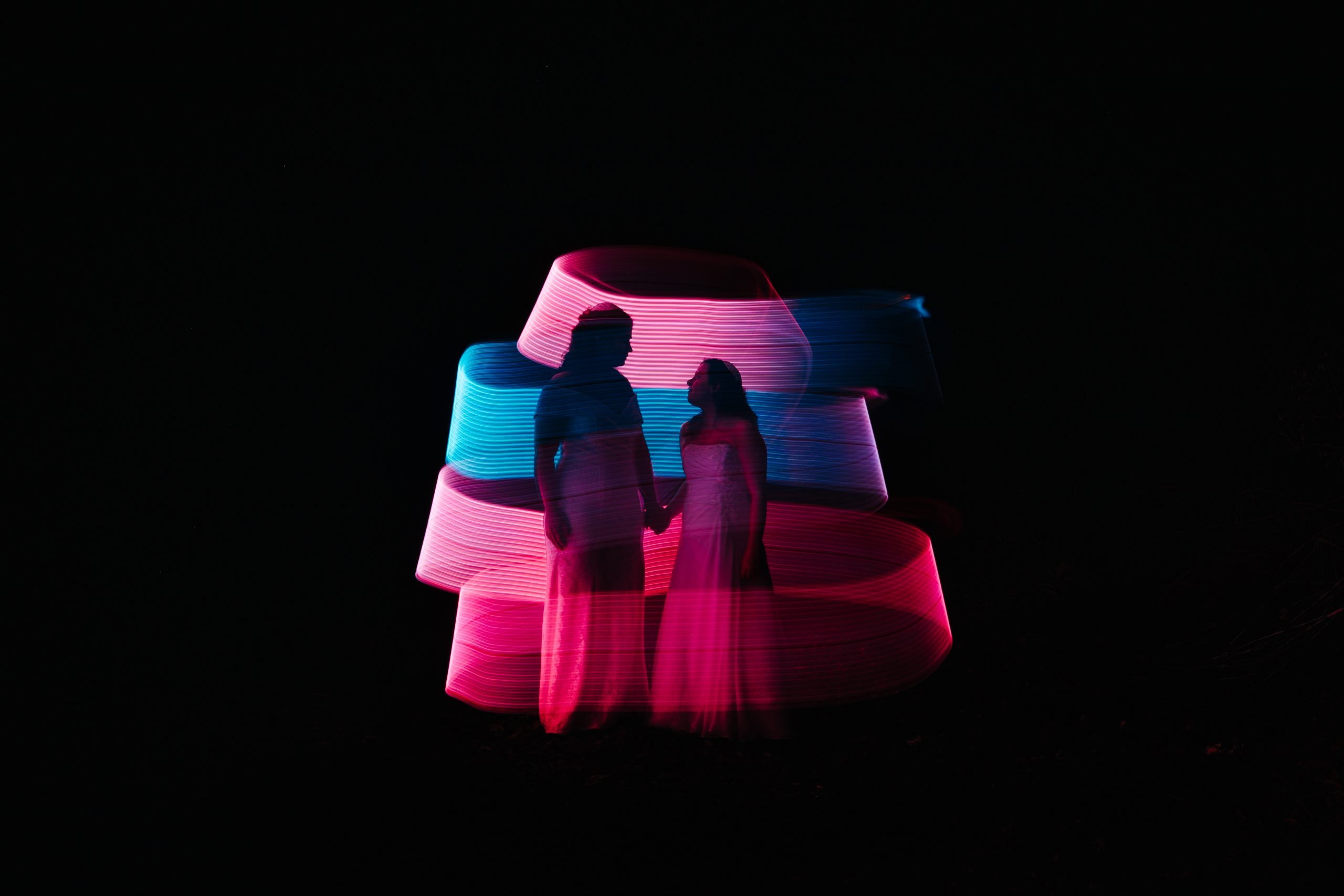 Cool wedding effect with lights