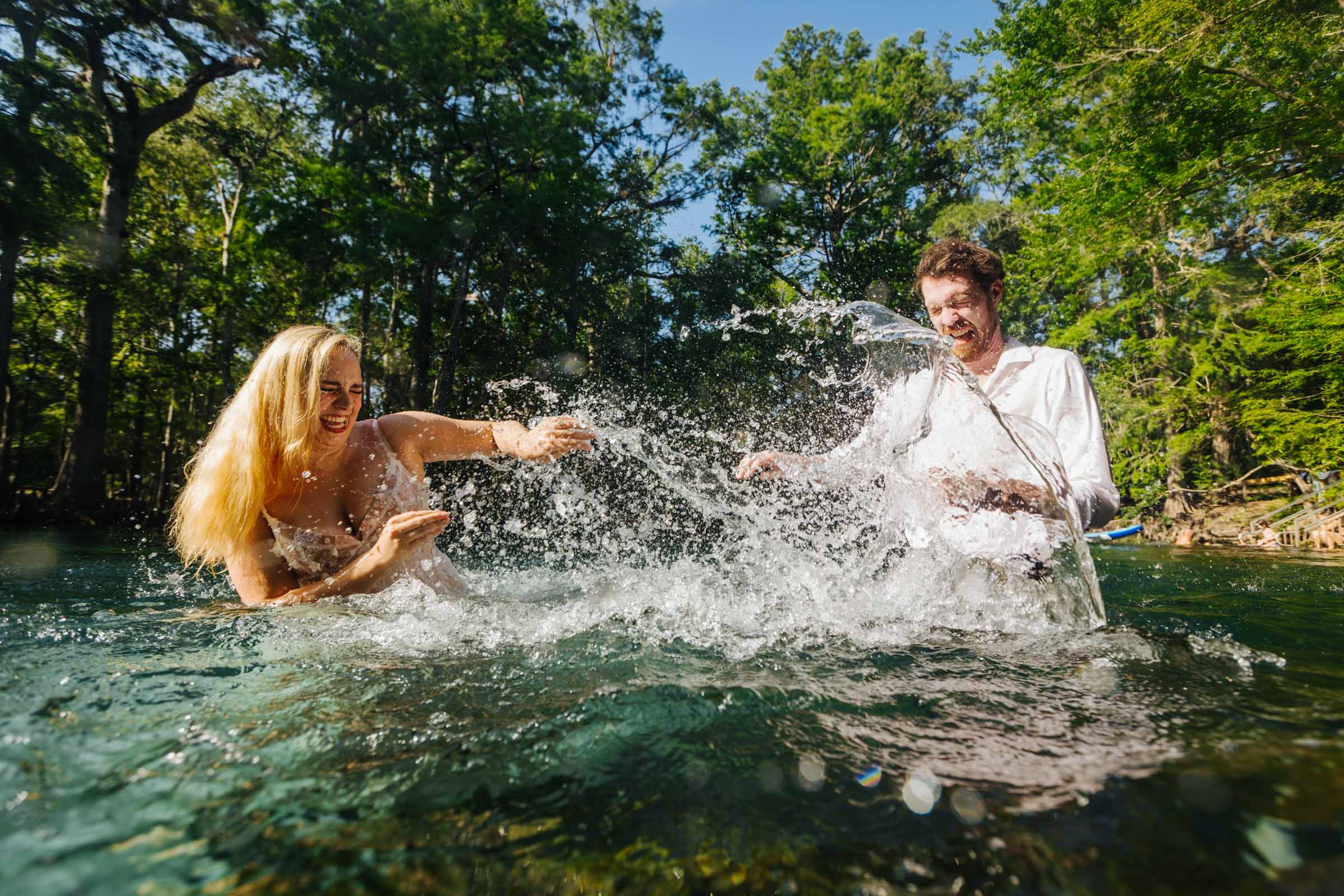 Having fun in the springs